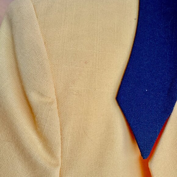 Vintage 90s Yellow and Navy Blazer - Picture 8 of 12
